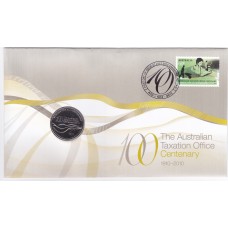 2010 PNC 20¢ The Australian Taxation Office Centenary Stamp and Coin Cover