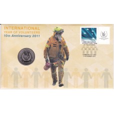 2011 PNC 20¢ International Year of the Volunteer Stamp and Coin Cover
