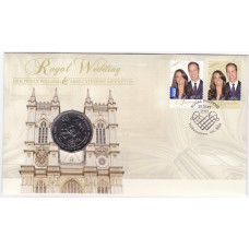 2011 PNC 50¢ Royal Wedding Stamp and Coin Cover