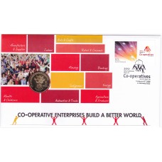 2012 PNC $1 International Year Of Co-operative Enterprises Stamp and Coin Cover