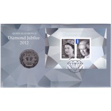 2012 PNC 50¢ Diamond Jubilee Stamp and Coin Cover