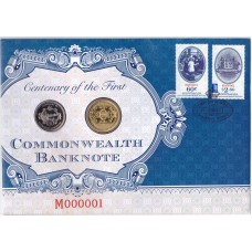 2013 PNC 20¢ & $1 Centenary of the First Commonwealth Bank Note Stamp and Coin Cover