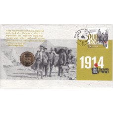 2014 PNC $1 ‘100 Years of Anzac - The Spirit Lives’ Stamp and Coin Cover