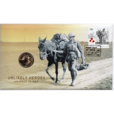2015 PNC $1 Unlikely Heroes Animals in War Stamp and Coin Cover