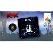 2021 PNC 2020 20¢ AC/DC 25th Anniversary of (album) Ballbreaker Stamp and Coin Cover