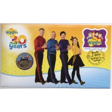 2021 PNC 30c - 30 Years of The Wiggles 1991-2021 (The Group) Scalloped Coin Stamp and Coin Cover
