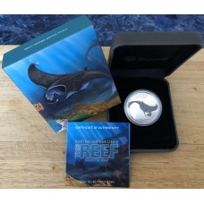 2012 50¢ Australian Sea Life II 1/2oz Silver Proof The Reef Manta Ray