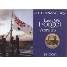 2010 $1 ANZAC Day Australian Defence Force Royal Aust Navy Coin & Card