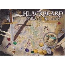 2011 $1 Young Collectors Pirate - Blackbeard Coin & Card