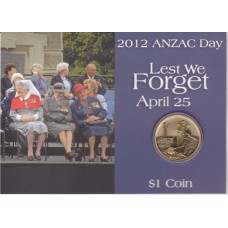 2012 $1 ANZAC Day Australian Defence Force Nurses Coin & Card
