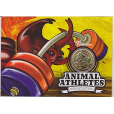 2012 $1 Young Collectors Animal Athletes – Rhinoceros Beetle Coin & Card