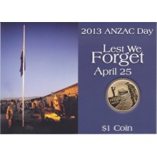 2013 $1 ANZAC Day Australian Defence Force Engineers Coin & Card