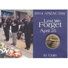 2014 $1 ANZAC Day Royal Australian Navy Submarine Service Coin & Card
