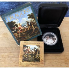 2012 $1 Tuvalu Dragon of Legend Series 1oz Silver Proof - St George & The Dragon