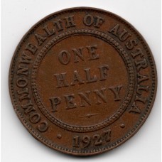 1927 Commonwealth King George V Halfpenny