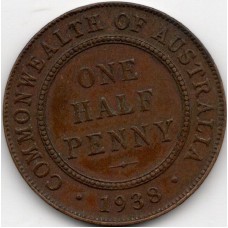 1938 Commonwealth King George VI Halfpenny