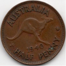 1940 Kangaroo King George VI Halfpenny