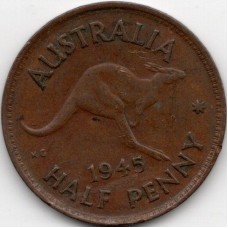 1945 Kangaroo King George VI Halfpenny