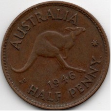 1946 Kangaroo King George VI Halfpenny