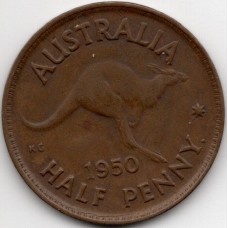 1950 Kangaroo King George VI Halfpenny