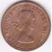 1961 Kangaroo Queen Elizabeth II Half Penny