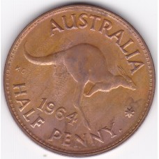 1964 Kangaroo Queen Elizabeth II Halfpenny