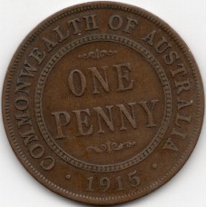 1915 Commonwealth King George V Penny
