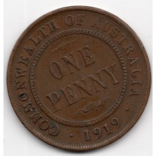 1919 Commonwealth King George V Penny (Below Bottom Scroll)