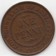 1929 Commonwealth King George V Penny