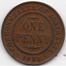 1931 Commonwealth King George V Penny