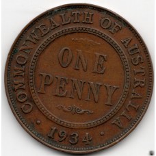 1934 Commonwealth King George V Penny