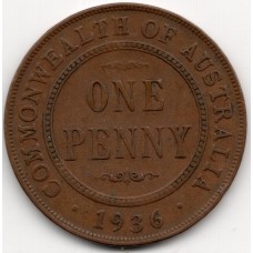1936 Commonwealth King George V Penny