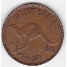 1946 Kangaroo King George VI Penny "Fine" Lot 2
