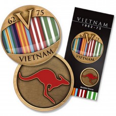 2010 Vietnam Ribbon Medallion On Card