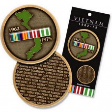 2011 Vietnam Map Campaign Ribbon Medallion On Card
